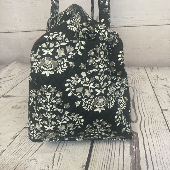 Vera Bradley Small Duffel Chandelier Noir retired Black Floral Weekender - Picture 2 of 9